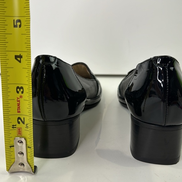 Amalfi Classic Black Patent Leather Women's heeled Loafer Shoe - Picture 6 of 11